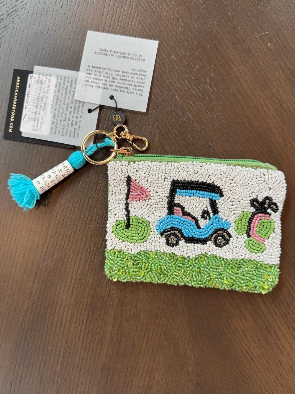 American and Beyond Cart Couture Beaded Golf Pouch Bag